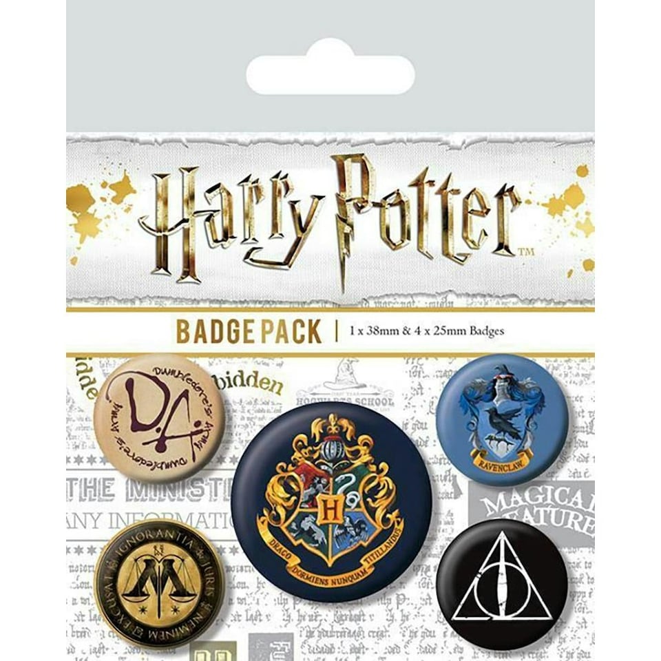 image 1 of Harry Potter Badge Set (Set Of 5) - Black/Blue/Yellow - One Size