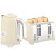 image 2 of HOMCOM Retro Kettle and Toaster Set with Temperature Gauge, 1.7L 3000W Rapid Boil Jug Kettle with Otter Thermostat, Limescale Filter, 4 Slice Toaster with 7 Browning Controls, Crumb Tray, Cream | Cream