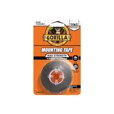 Gorilla Glue Max Strength Indoor Mounting Tape 25mm X 1.5m Black | Multi | Multi Colour | One Size | 1