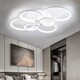 image 3 of Living and Home Nordic Modern Circular LED Semi-Flush Ceiling Light White