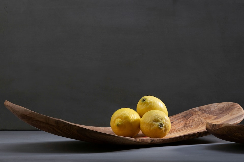image 1 of Kora Olive Wood Fruit Tray | Brown