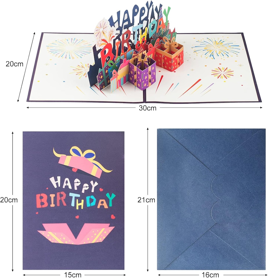 image 1 of Colorful Birthday Character 3D Pop Up Happy Birthday Card