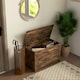 image 2 of HOMCOM Storage Chest with 2 Safety Hinges, Storage Bench, Rustic Brown Brown