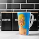 image 2 of Pop art illustration woman paints her lips Designer Latte Mug