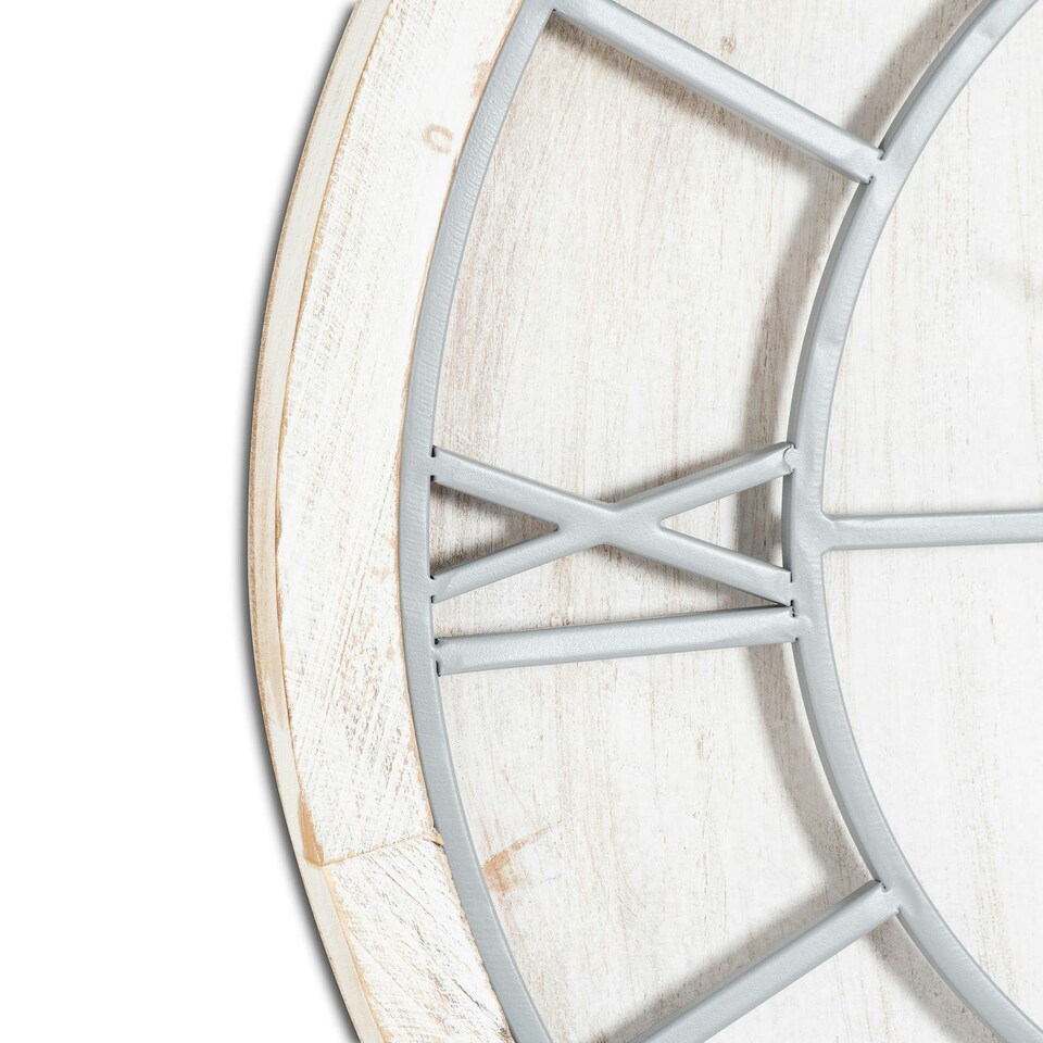 image 1 of Hill Interiors Williston Wall Clock - White/Silver - 90cm x 5cm x 90cm White
