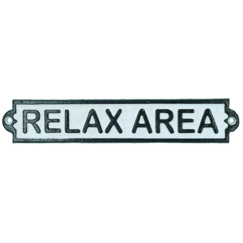 image 1 of Relax Area Cast Iron Sign Plaque Door Wall House Fence Gate Garden Hotel Shop