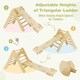 image 6 of COSTWAY 3-in-1 Triangle Wooden Toddler Climber Ramp Arch