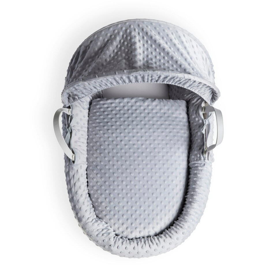 image 1 of Clair de Lune Grey Dimple White Wicker With White Rocking Stand