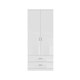 image 5 of FWStyle Chilton Combination Wardrobe 2 Door 2 Drawer - White Gloss Front White