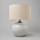 image 3 of BHS Misha Large Ceramic Crackle Base Table Lamp, White