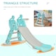 image 5 of HOMCOM 2 in 1 Kids Slide with Basketball Hoop 18 months -4 Years Old Deer Blue
