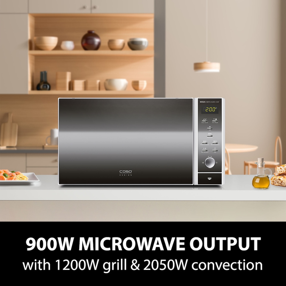 image 1 of Caso Design MCG 25 Ceramic Chef Microwave Oven & Grill, 25L Capacity, 900W Microwave with 1200W Grill and 2050W Convection