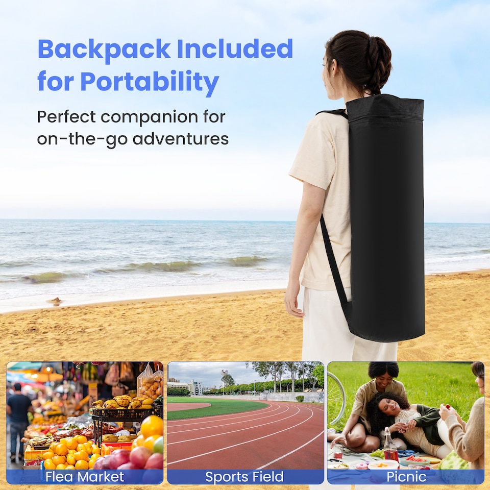 image 1 of COSTWAY 210 x 210 cm Pop up Canopy Tent Portable Backpack Canopy-White