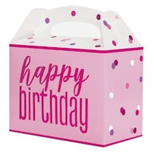 Pink Glitz Happy Birthday Paper Party Box - Pack of 6