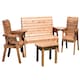 image 4 of Hand Made 5 Seater Chunky Rustic Wooden Garden Furniture Multi Set