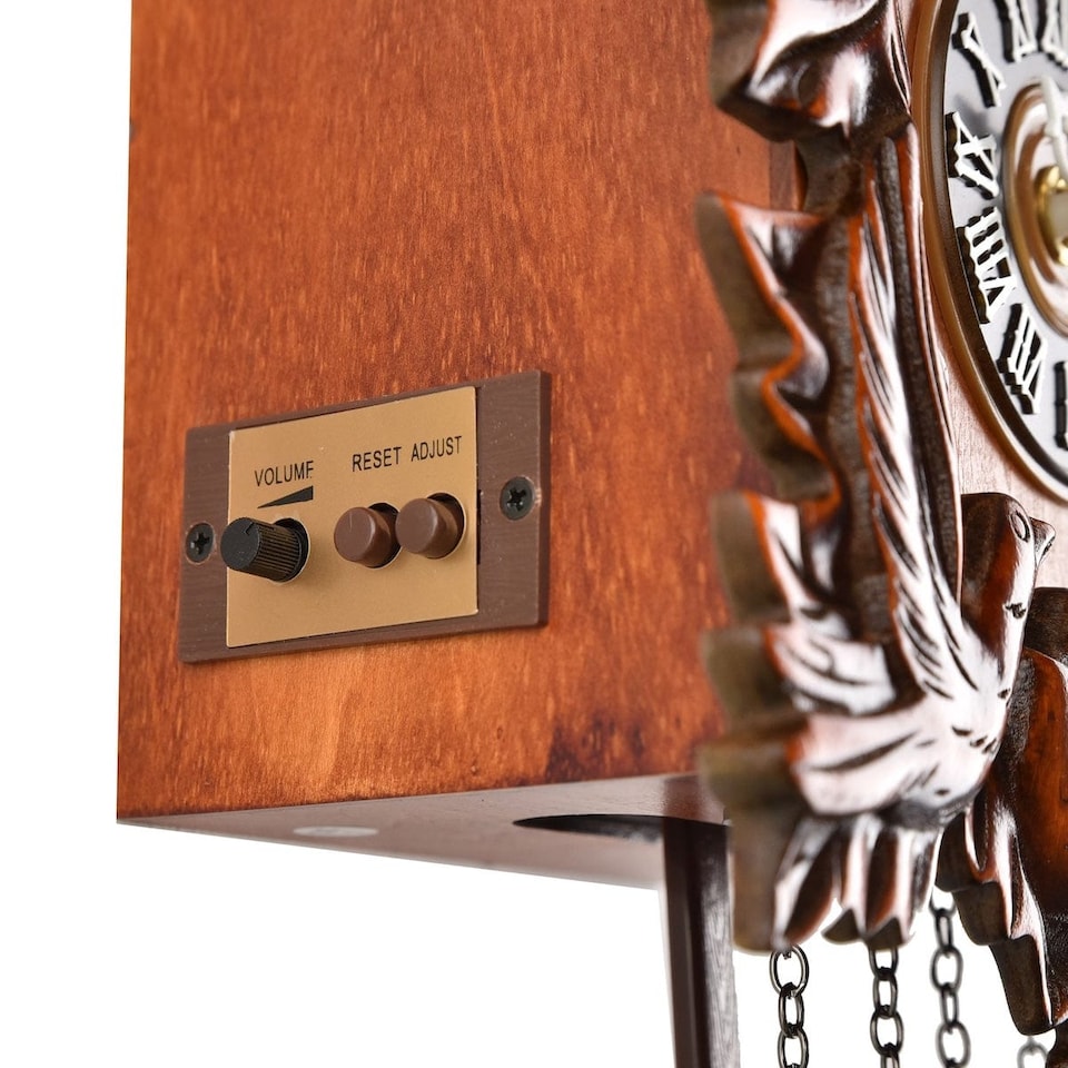image 1 of Widdop Gifts Wooden Pitched Roof Cuckoo Clock