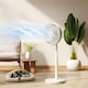 image 2 of HOMCOM Quiet Pedestal Fan with Oscillating, Tilt | White