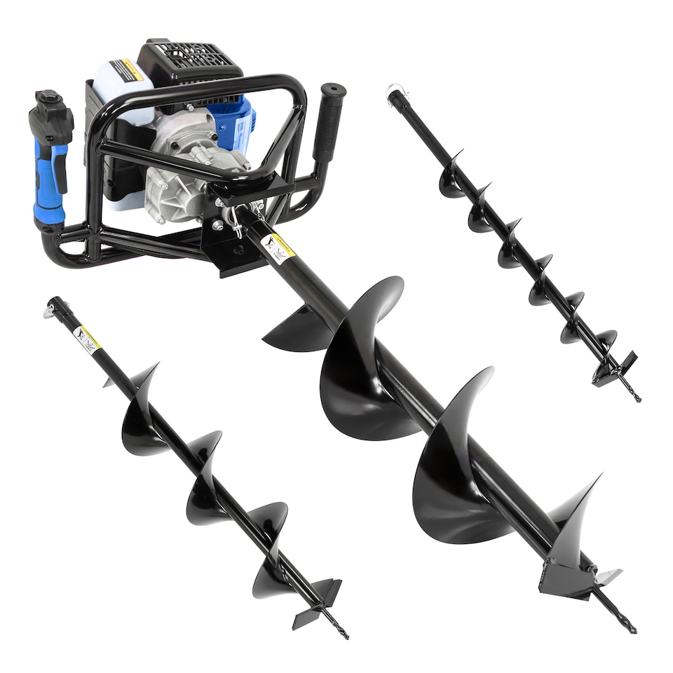 image 1 of Hyundai 56cc Petrol Earth Auger, 3 Drill Bits (100mm, 150mm, 200mm) HYEA5600X