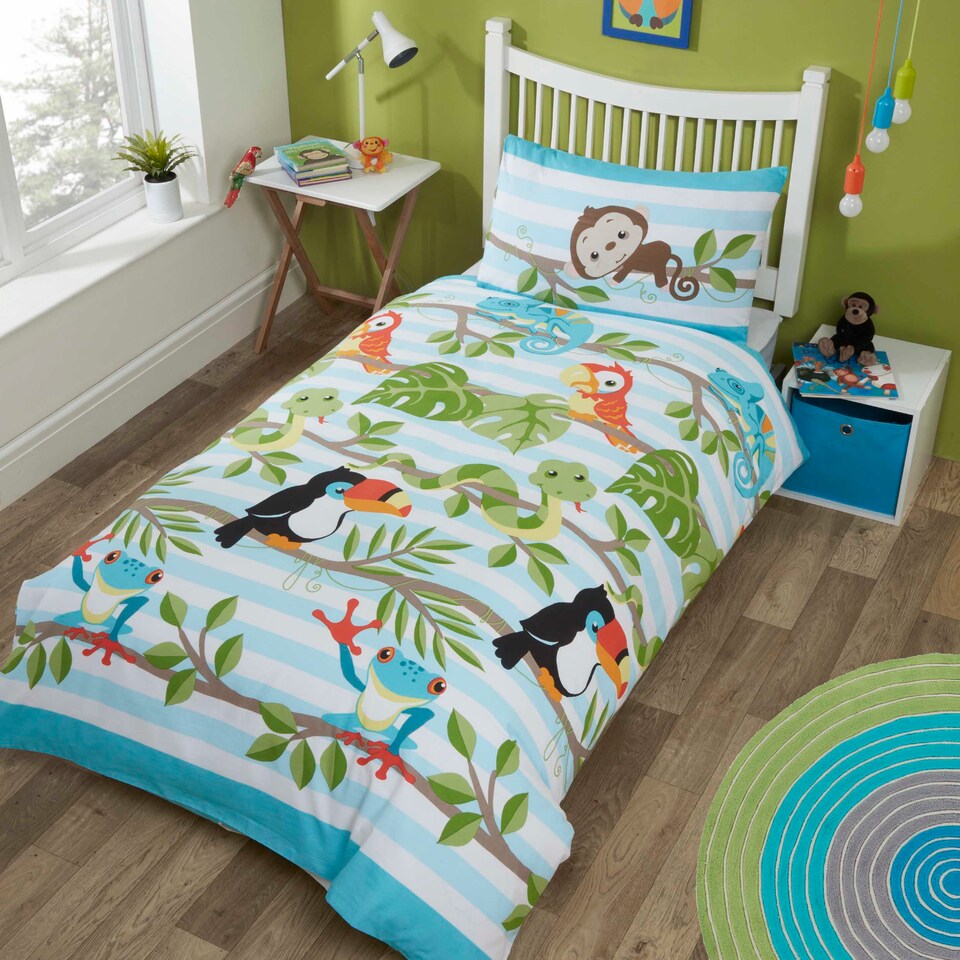 Rainforest Polycotton Duvet Cover Set With Pillowcase | Multi | Single