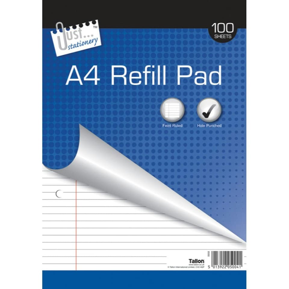 image 1 of Just Stationery 100 Sheet A4 Refill Pad