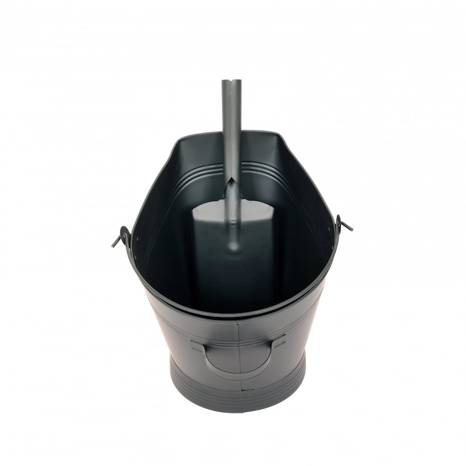 image 1 of Heavy Duty Steel Fireplace Coal Bucket Scuttle Hod with Shovel