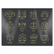 Zodiac Sign Dining Glass Chopping Board | Multi