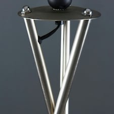 ValueLights Camden Brushed Chrome Tripod Floor Lamp Grey & Copper Shade Grey