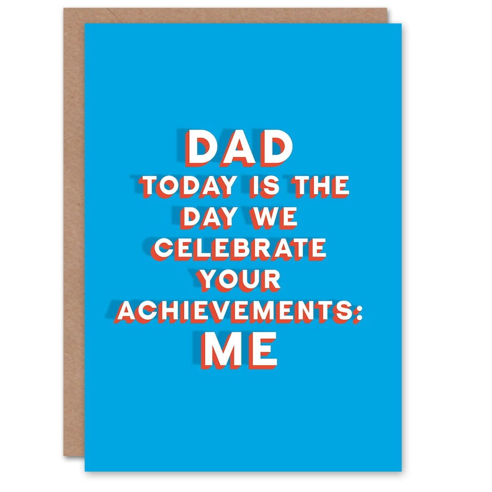 image 1 of Celebrate Your Achievements Me Fun Funny Fathers Day Dad Card