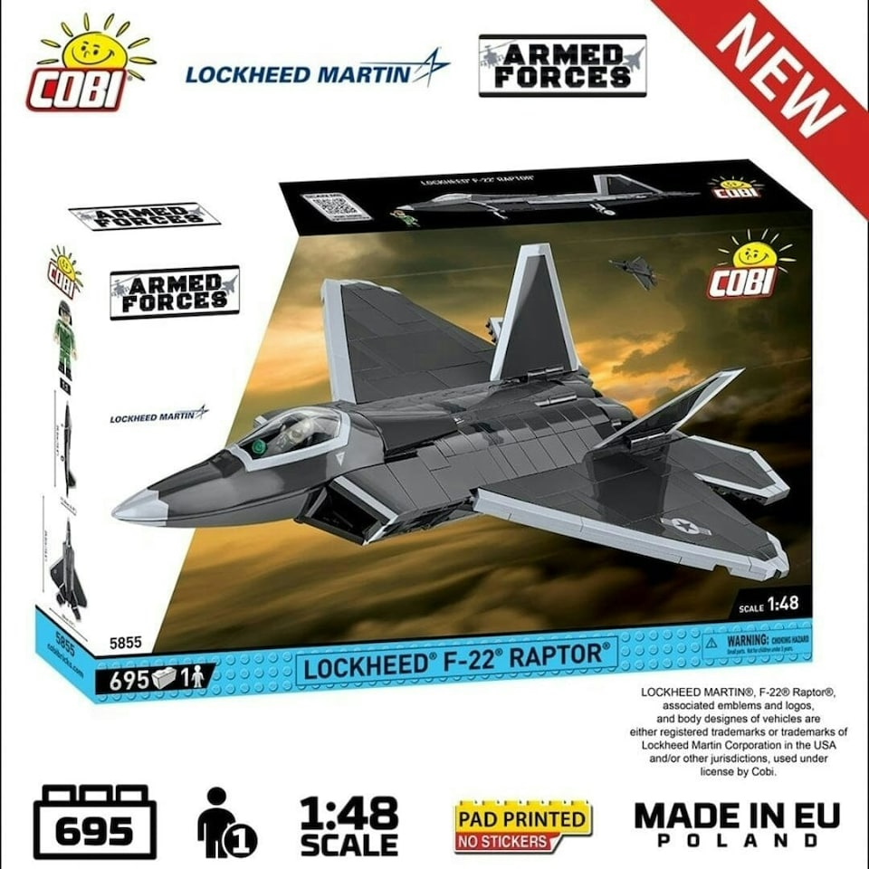 image 1 of Lockheed F-22 Raptor brick plane model - COBI 5855 - 695 bricks