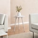 image 2 of Electra Round Solid Mango Wood Side Table for Living Room Bedroom
