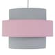 image 1 of Pink and Grey Two Tier Light Shade | Grey | Grey cotton with pink cotton detail | 1