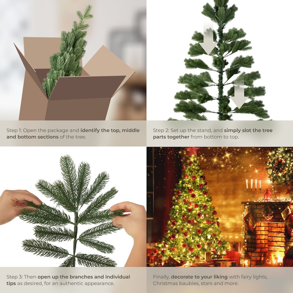 image 1 of Christmas Tree - artificial Christmas tree with injection-moulded needles and bendable branches | Green | green | 1