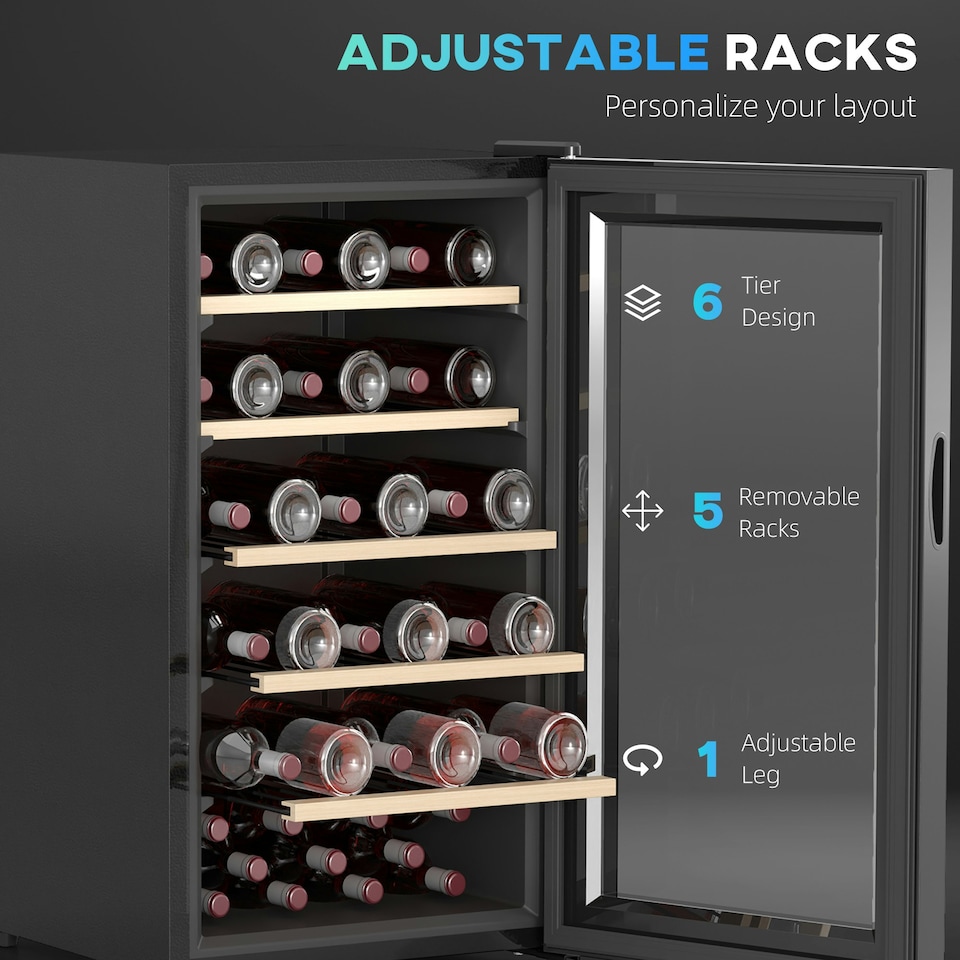 image 1 of HOMCOM 41 Bottle Wine Cooler Fridge, Freestanding Wine Refrigerator