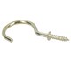 image 6 of 50mm Cup Hook Screws Picture Curtain Hangers Fasteners Brass Coated 10pc