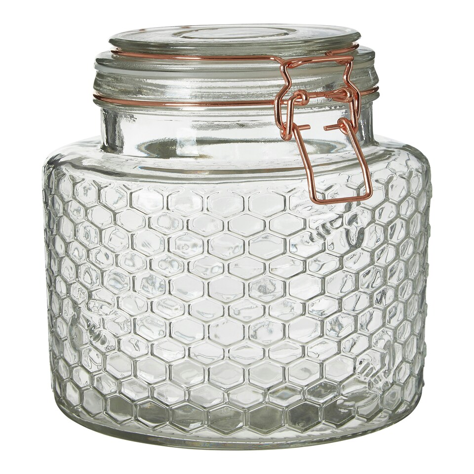 image 1 of Essentials by Premier Apiary Rose Gold Wire Small Glass Jar