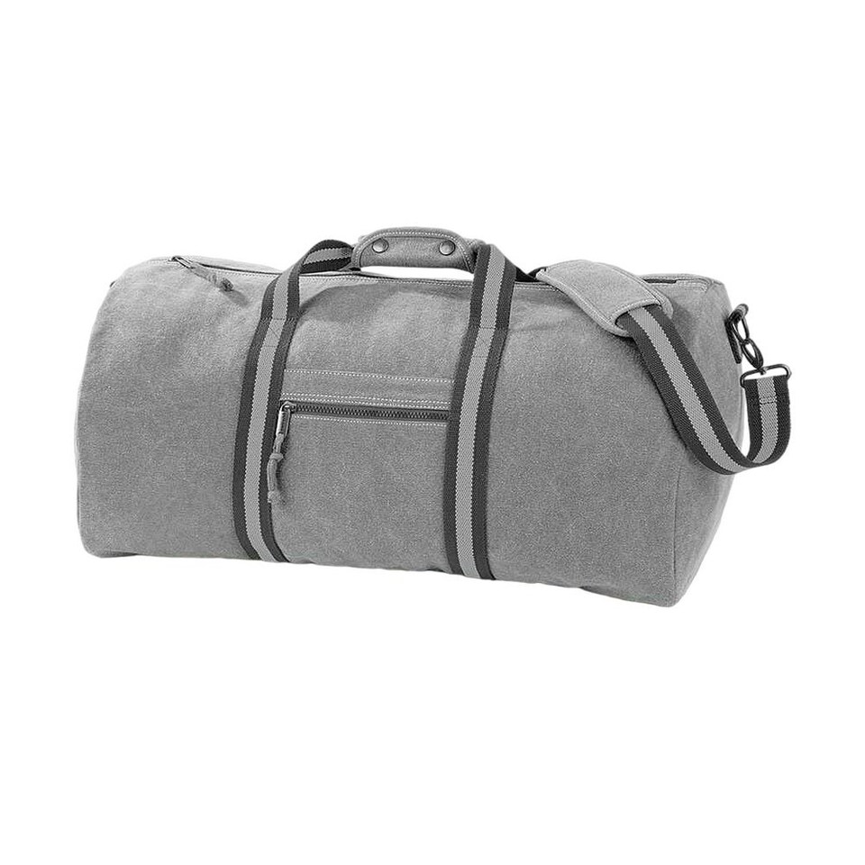 image 1 of Quadra Vintage Canvas Holdall - Vintage Light Grey - One Size | Grey | One Size