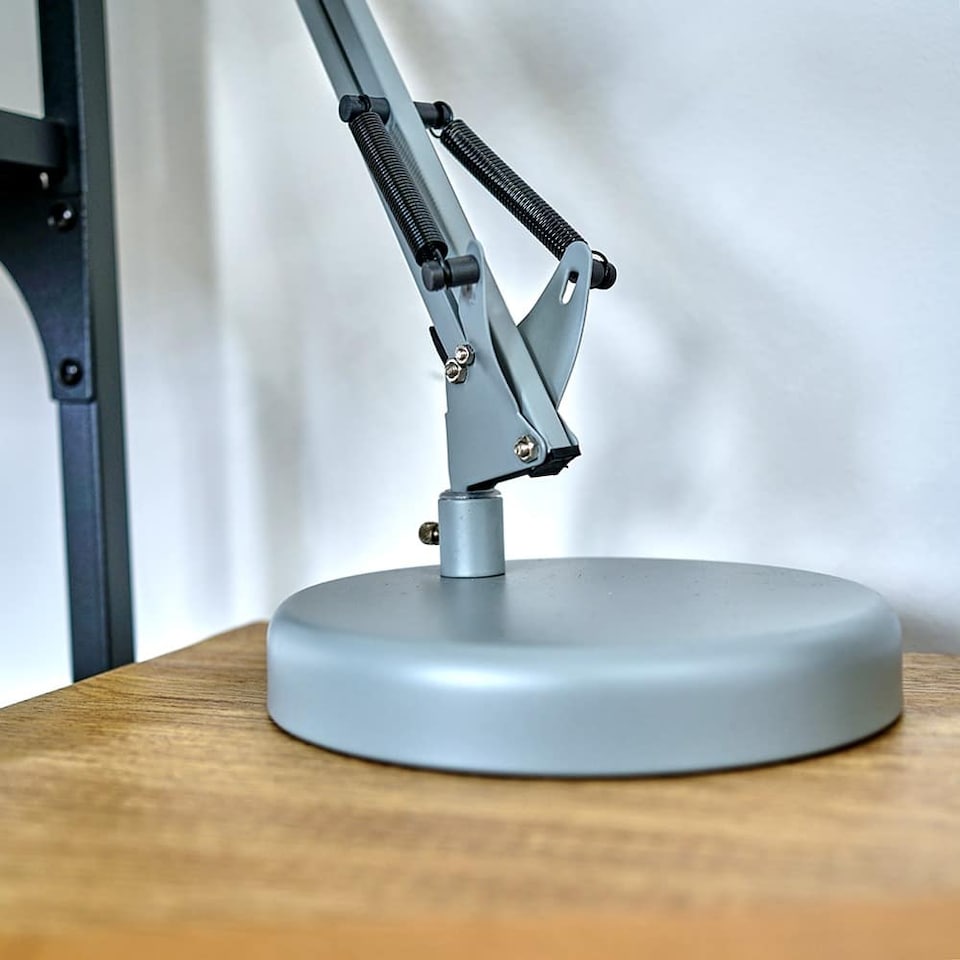 image 1 of ValueLights Retro Adjustable Grey Metal Bedside Desk Table Lamp | Grey