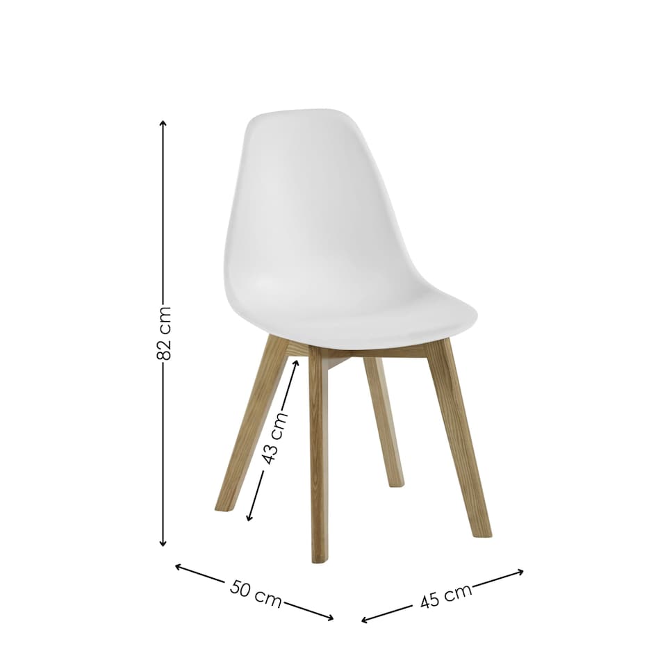 image 1 of Alderley Premium White Plastic Dining Chairs with Wooden Legs - Set of 2