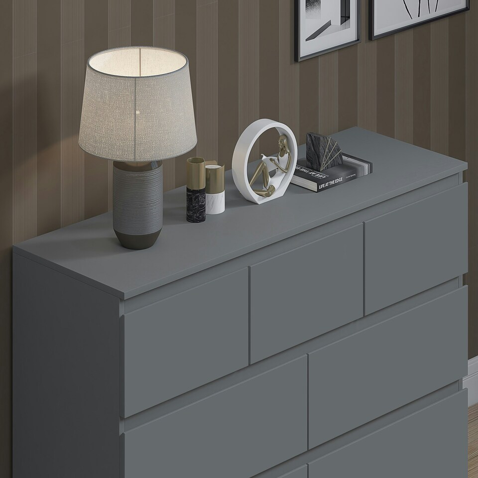 image 1 of FWStyle Stora 7 Drawer Merchant Chest Of Drawers - Matt Dark Grey