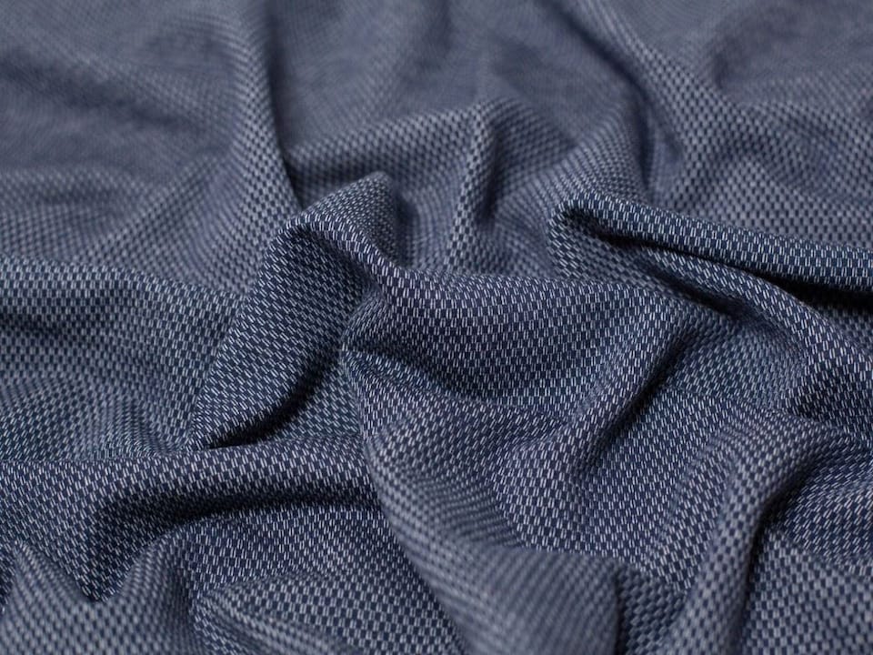 Navy Jacquard Fleece Back Sweatshirt Stretch Knit Fabric for Dressmaking, 150cm / 59" Wide - per metre