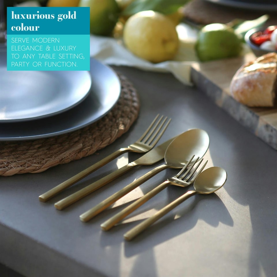 image 1 of Argon Tableware Stainless Steel Dinner Forks - 19.5cm - Gold - Pack of 12
