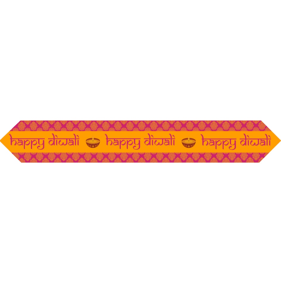 Diwali Table Runner - Pink & Orange