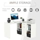 image 3 of HOMCOM Multipurpose L-Shaped Computer Desk Laptop Workstation MDF White