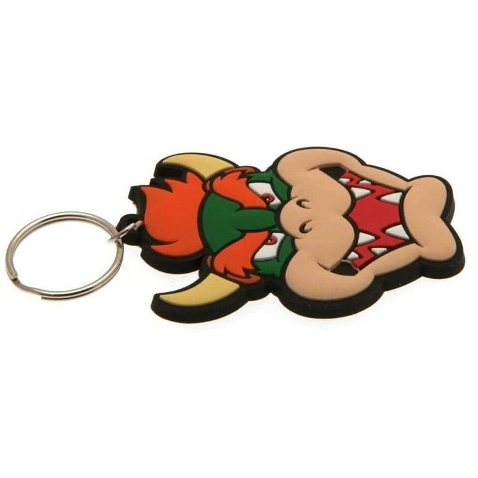 image 1 of Super Mario Rubber Bowser Keyring - Multicoloured - One Size