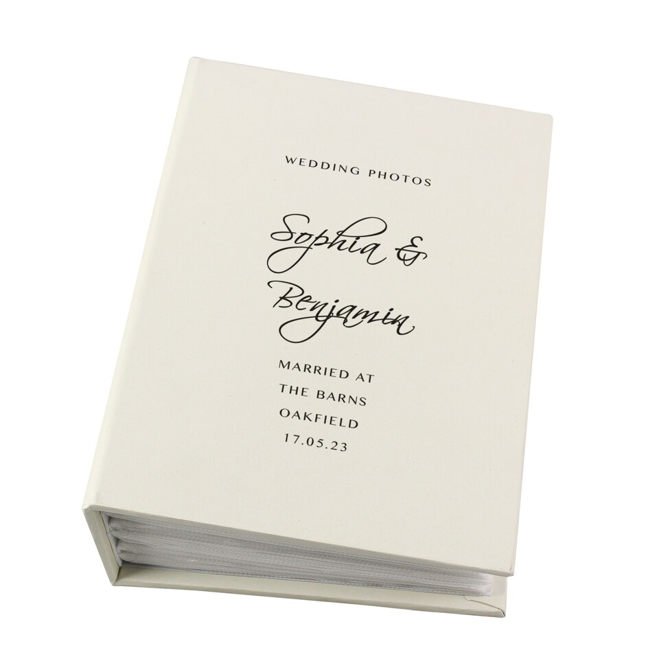 image 1 of Personalised Free Text 6x4 Photo Album with Sleeves Cream