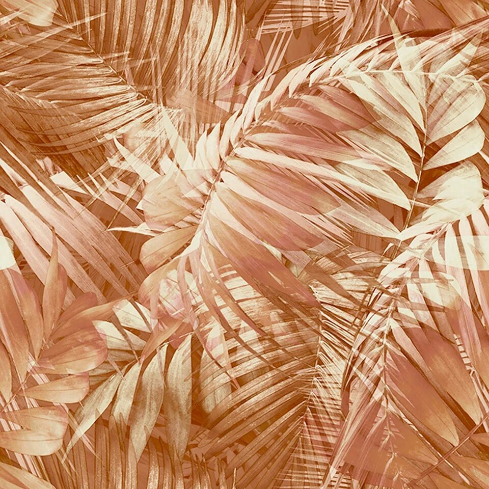 image 1 of Belize Tropical Wallpaper in Terracotta Multi
