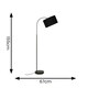 image 3 of ValueLights Black Floor Lamp Drum Black Shade