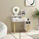 image 8 of HOMCOM Dressing Table with Mirror, Vanity Table with LED Lights, White