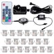 image 1 of Set of 20 - 30mm IP67 Colour Changing LED Decking Kit with Photocell | Chrome | Clear | 20