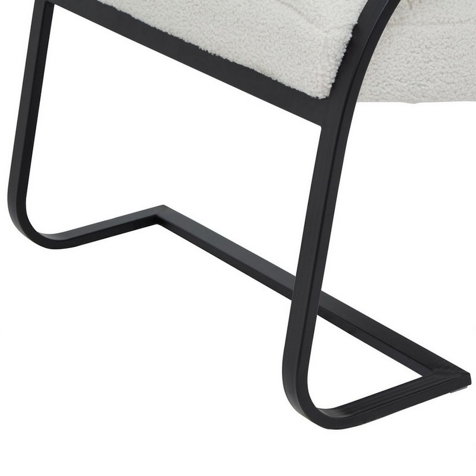 image 1 of Boucle Ribbed Ark Chair - Metal - L96 x W63 x H90 cm - Black